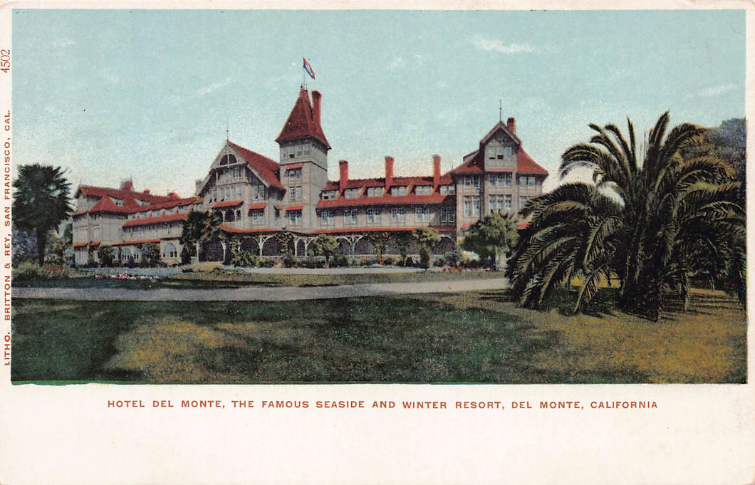 Hotel Del Monte, Del Monte, California, Early Postcard, Unused