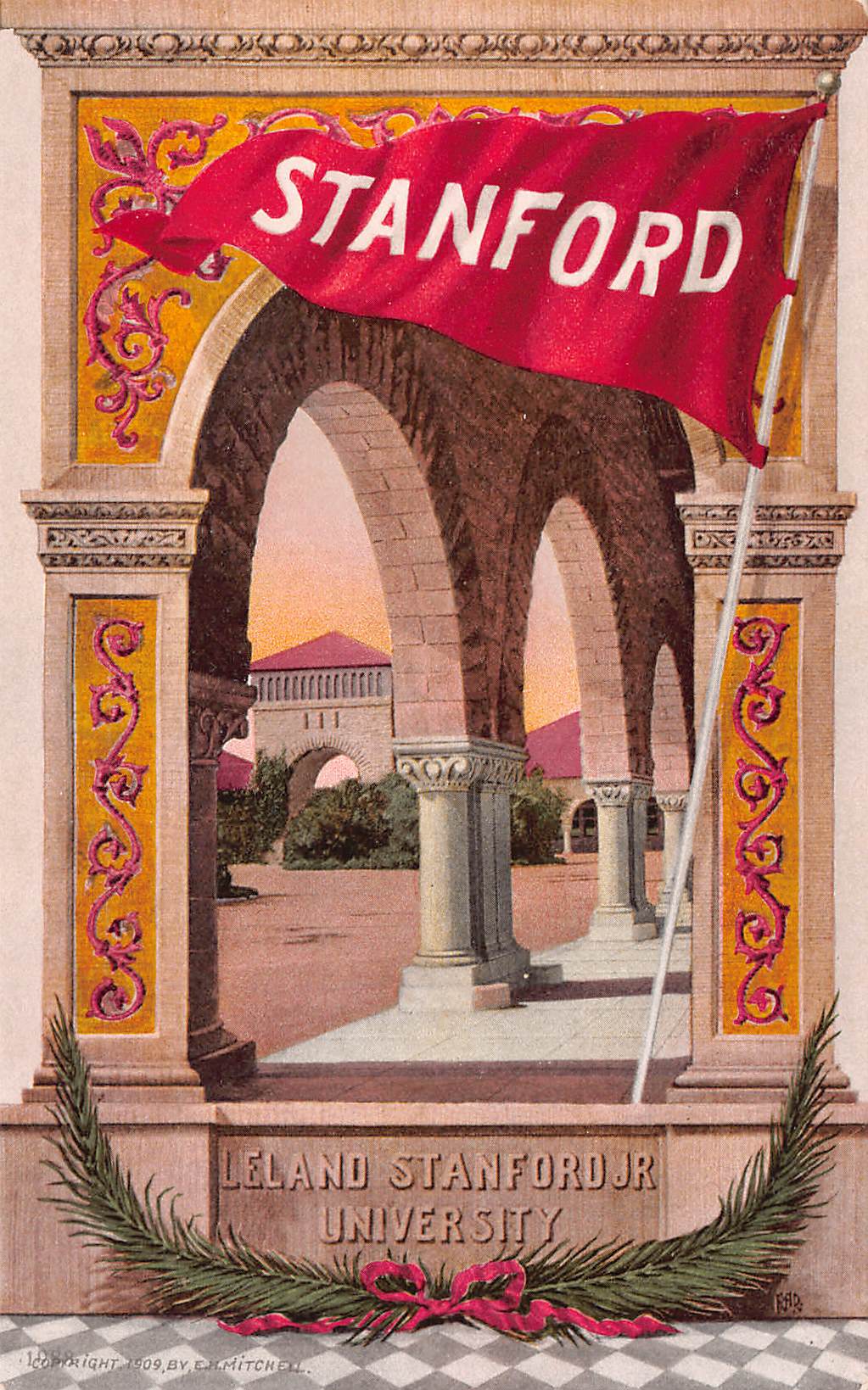 Leland Stanford Jr. University, California, 1909 Postcard, Unused