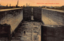 Load image into Gallery viewer, View of the Lock Chamber of Gatun, Canal Zone, early postcard, unused
