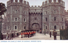 Load image into Gallery viewer, Changing the Guard at Henry VIII Gateway, Windsor Castle, England, Early Photochrom Postcard

