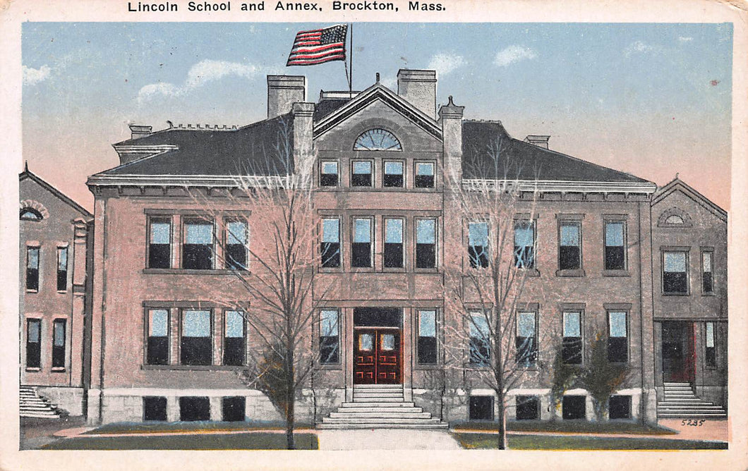 Lincoln School and Annex, Brockton, Massachusetts, early postcard, used in 1916