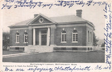 Load image into Gallery viewer, Mattapoisett Library, Mattapoisett, Massachusetts, very early postcard, used in 1912
