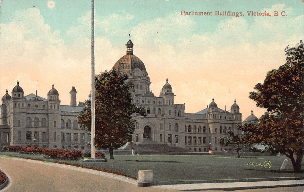 Parliament Buildings, Victoria, British Columbia, Canada, early postcard, unused