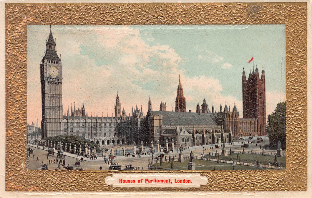 Houses of Parliament, London, England, Great Britain, Early Postcard, Unused