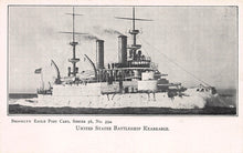 Load image into Gallery viewer, United States Battleship Kearsarge, Very Early Postcard, Published by the Brooklyn Eagle
