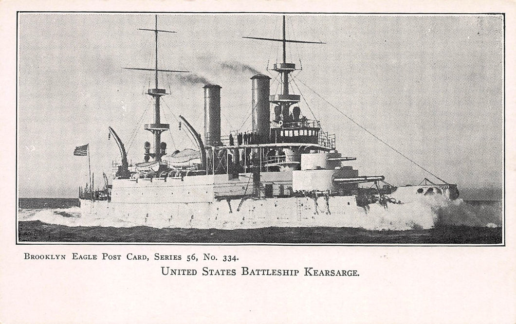 United States Battleship Kearsarge, Very Early Postcard, Published by the Brooklyn Eagle