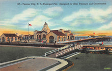 Load image into Gallery viewer, Municipal Pier, Ventnor City, New Jersey, Early Linen postcard, Unused
