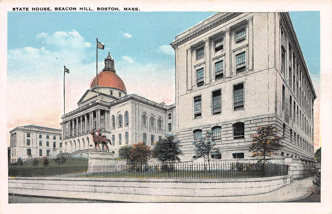 State House, Beacon Hill, Boston, Massachusetts, early postcard, unused