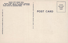 Load image into Gallery viewer, Radio City Music Hall, Manhattan, New York City, N.Y., early linen postcard, unused
