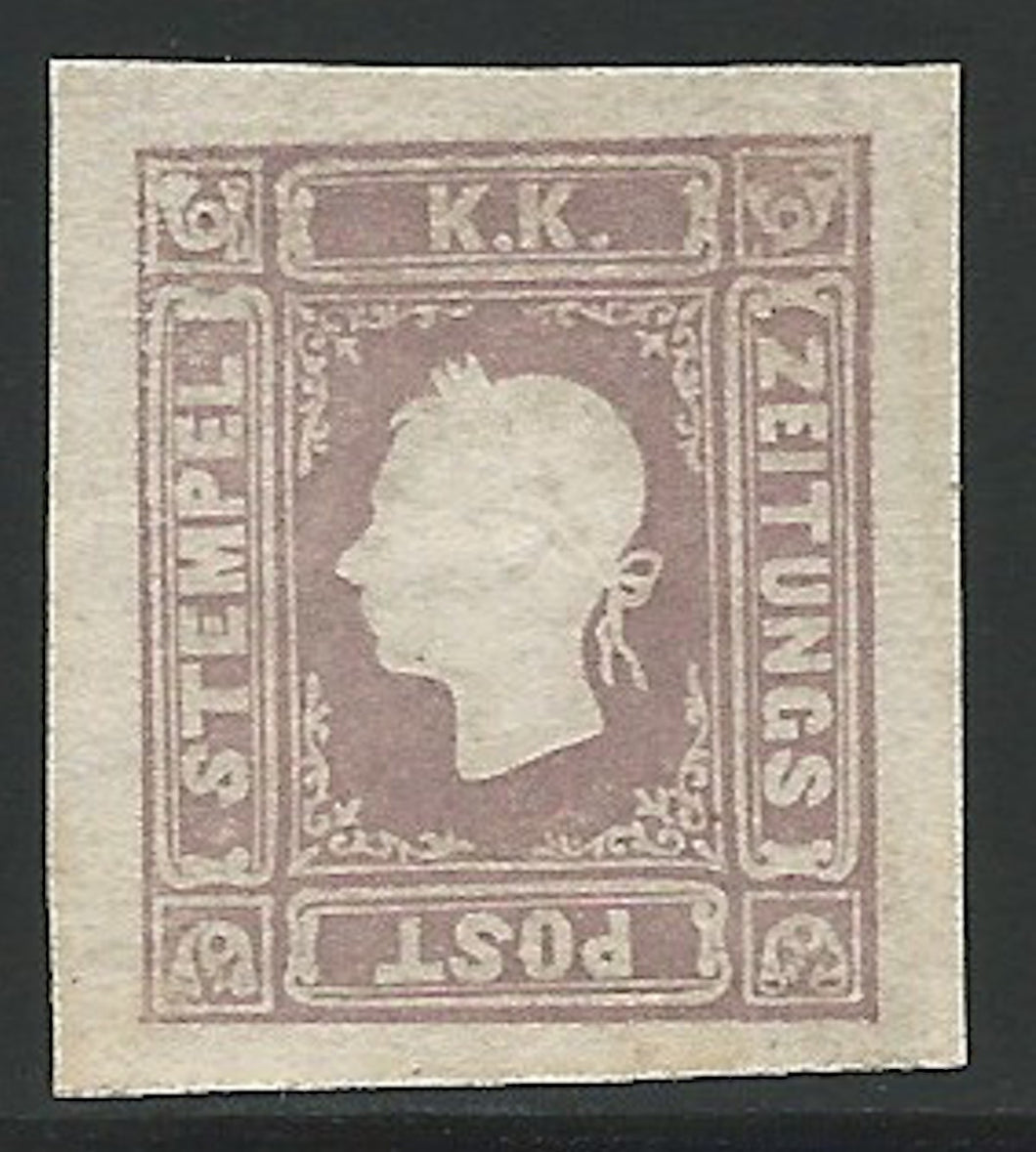 Austria, 1859, Scott #P6, Newspaper Stamp, Mint, Lightly Hinged, Very Fine, signed
