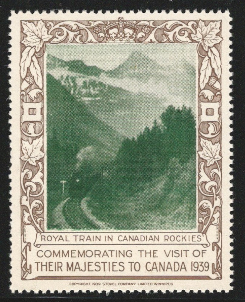 Royal Train in Canadian Rockies, 1939 Royal Visit of their Majesties to Canada, Poster Stamp