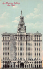 Load image into Gallery viewer, New Municipal Building, Manhattan, New York City, N.Y., 1912 postcard, unused
