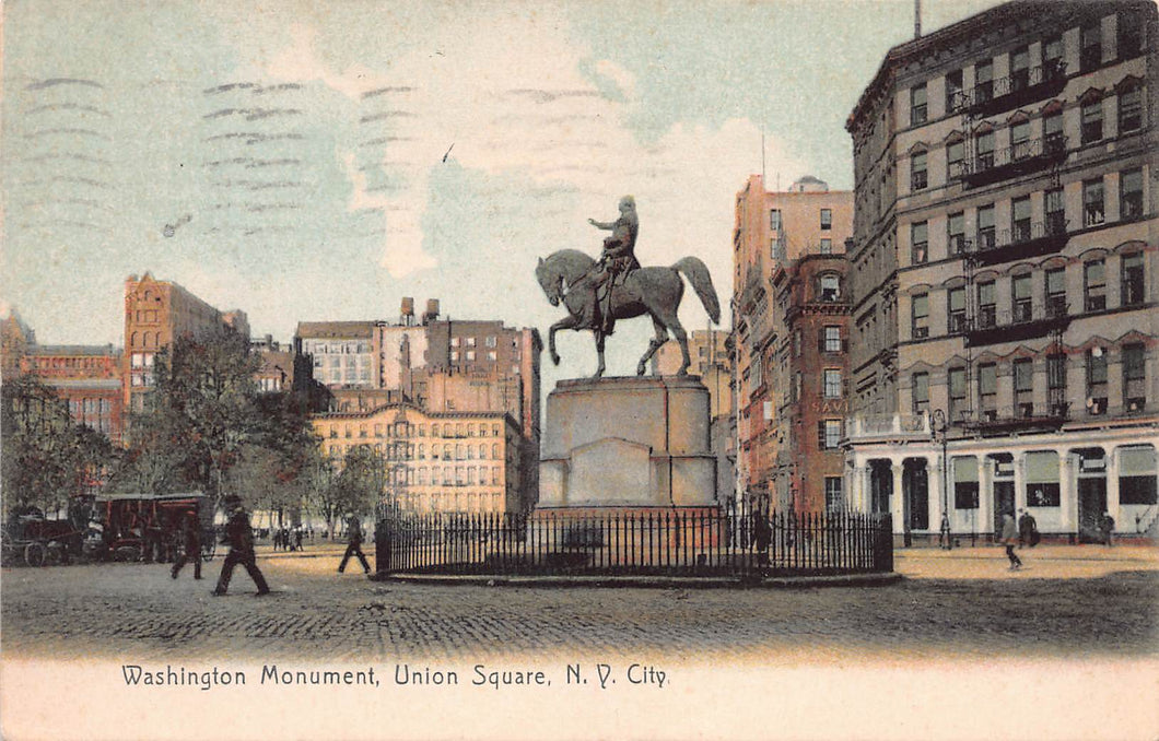 Washington Monument, Union Square, Manhattan, New York City, N.Y., early postcard, used in 1909