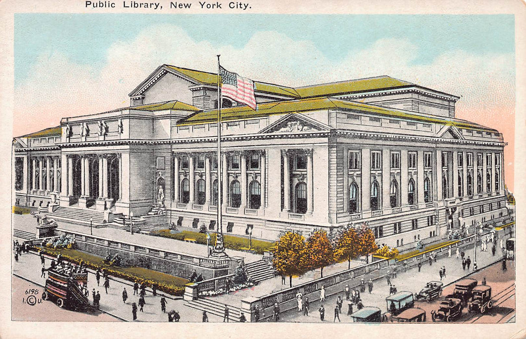Public Library, Manhattan, New York City, N.Y., early postcard, unused