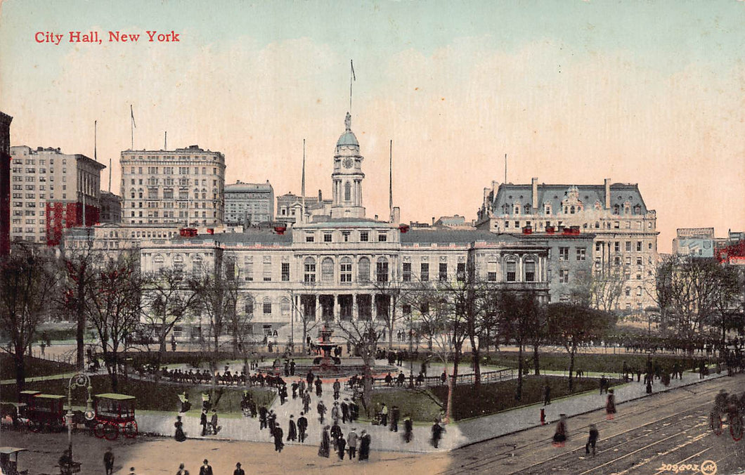 City Hall, Manhattan, New York City, N.Y., early postcard, unused
