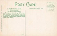 Load image into Gallery viewer, West Virginia Room (Green Room), Mt. Vernon Mansion, Virginia, early postcard, unused

