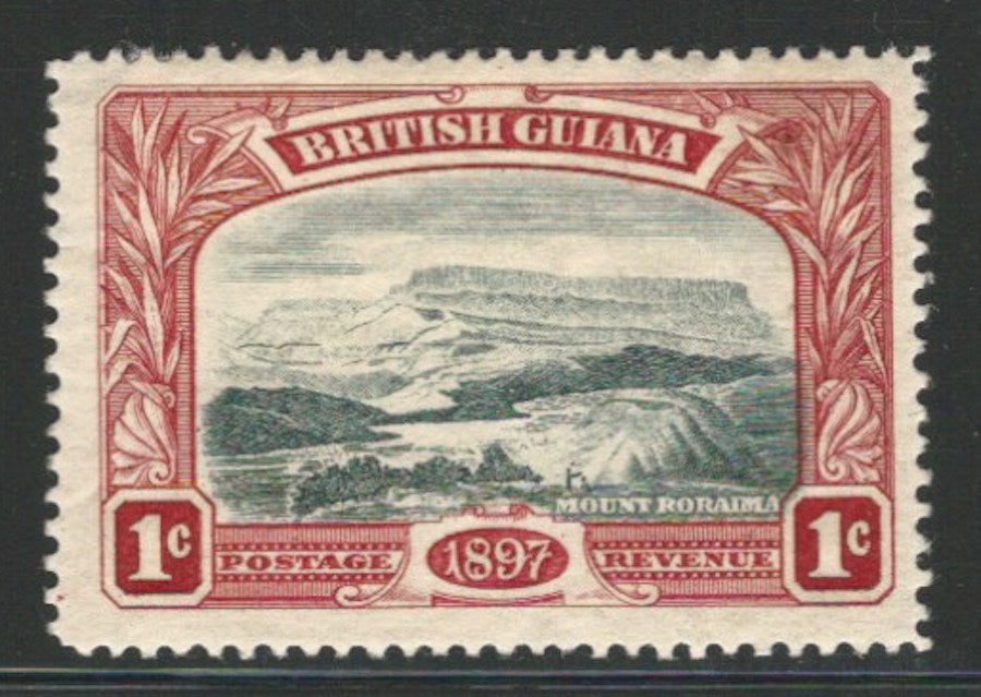 British Guiana, 1898, Scott #152, 41 brown, 1c carmine & gray black Mint, H., V.F.