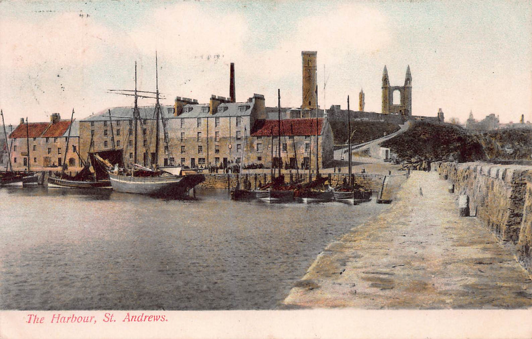The Harbour, St. Andrews, Scotland, Great Britain, Early Postcard, Used in 1904