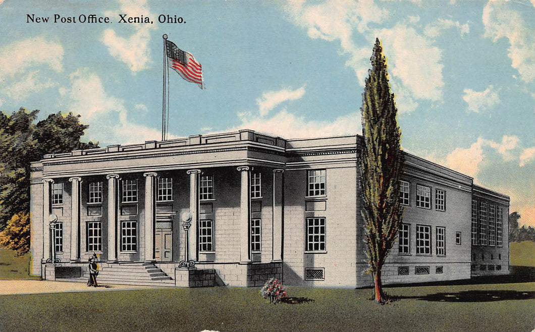 New Post Office, Xenia, Ohio, early postcard, unused