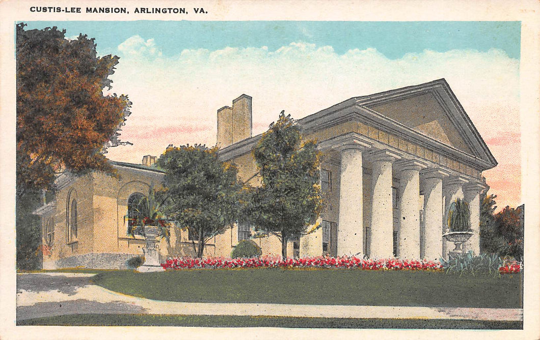 Custis-Lee mansion, Arlington, Virginia, early postcard, unused