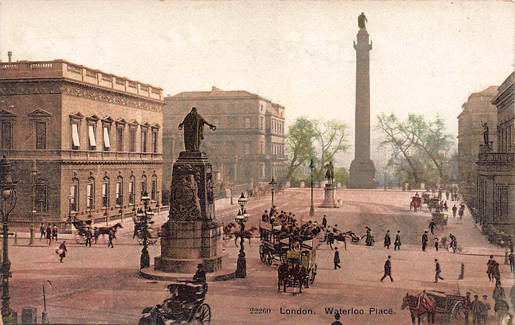 Waterloo Place, London, England, Great Britain, Early Postcard, Unused