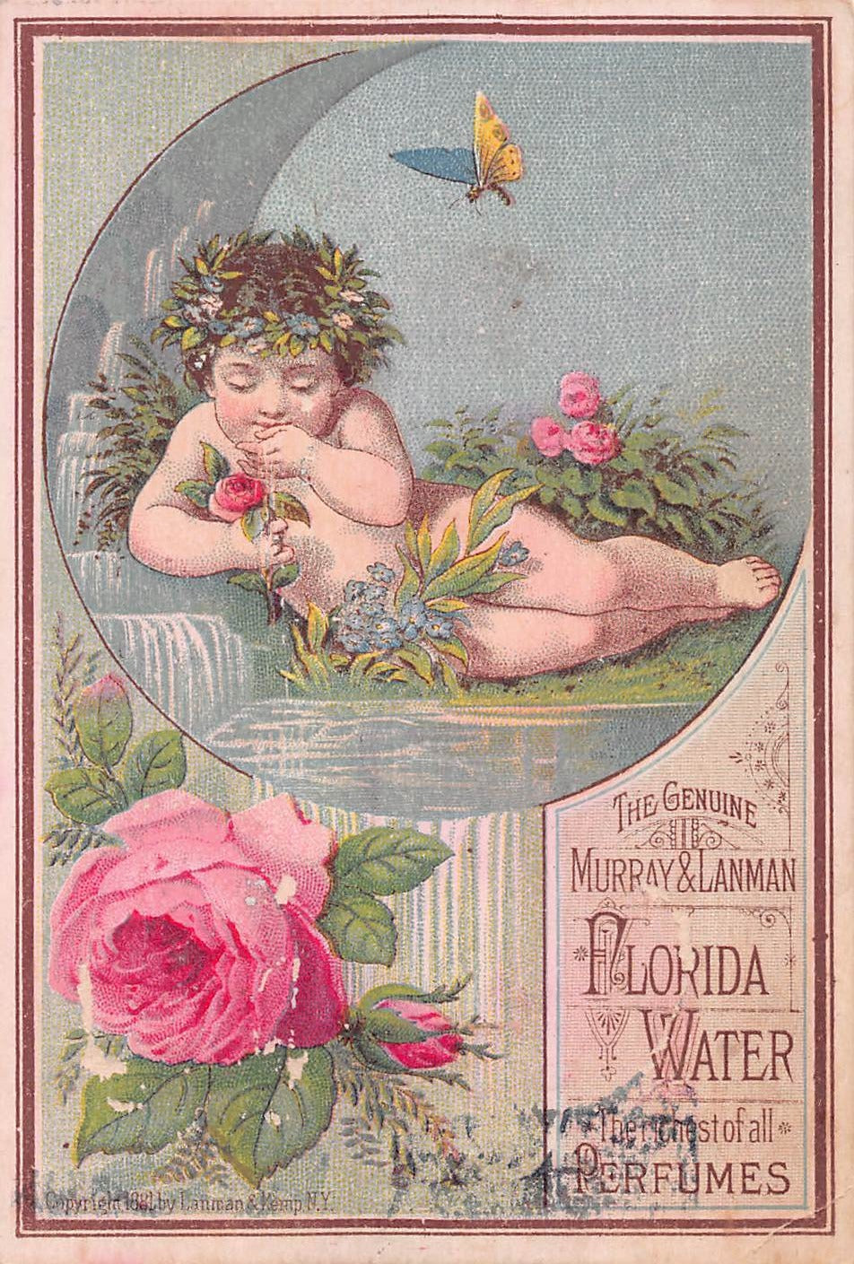 Florida Water, Perfume, Murray & Lanman, 1881 Early Trade Card
