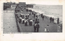 Load image into Gallery viewer, Boardwalk, Holland Station, Rockaway, Queens, Long Island, New York, early postcard, used in 1907
