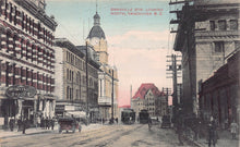 Load image into Gallery viewer, Granville Street looking North, Vancouver, British Columbia, Canada, early hand colored postcard, unused

