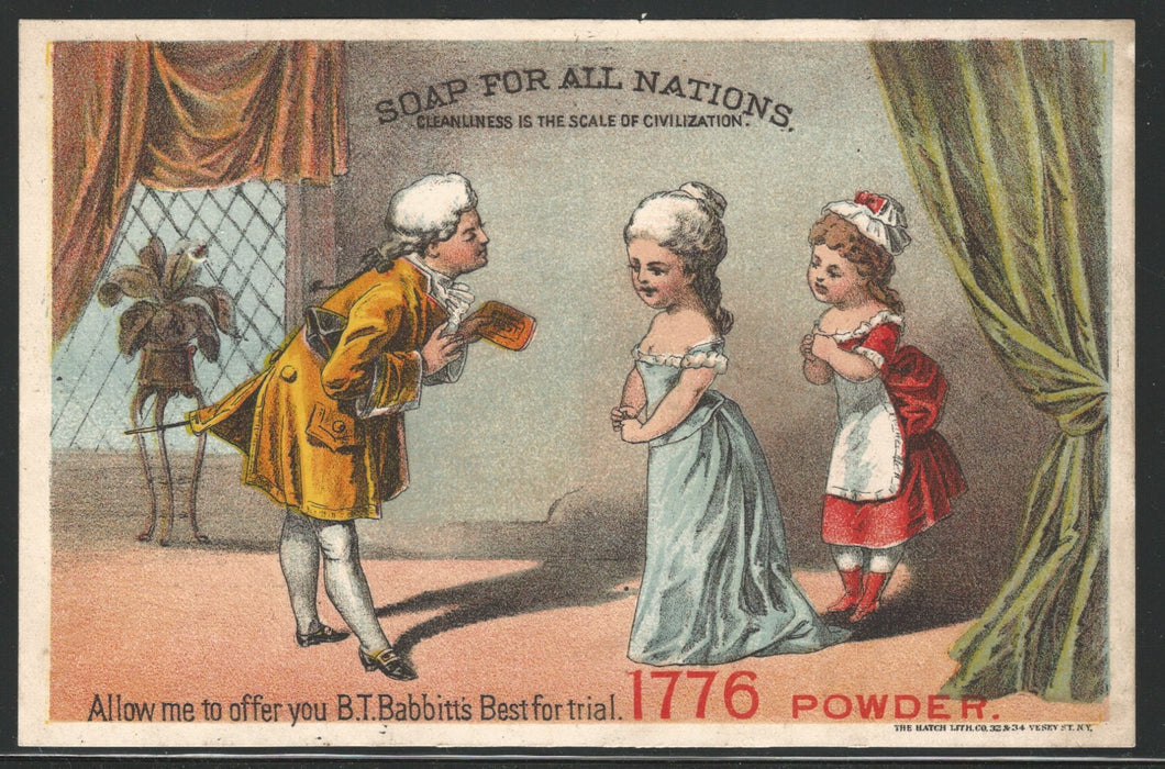 B.T. Babbit's 1776 Soap Powder, 19th Century Trade Card