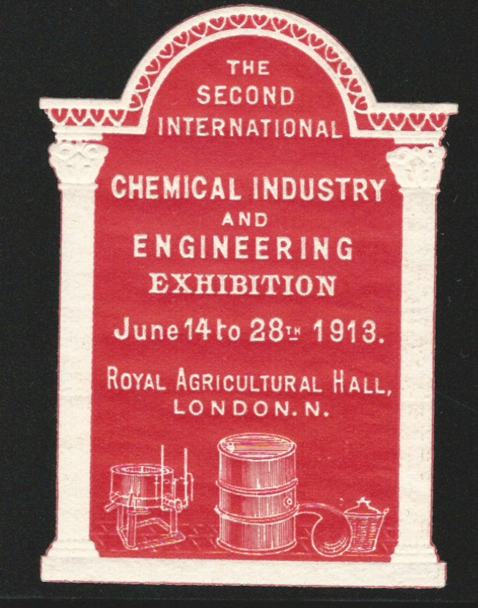 2nd International Chemical Industry and Engineering Exhibition 1913, London, England, Poster Stamp