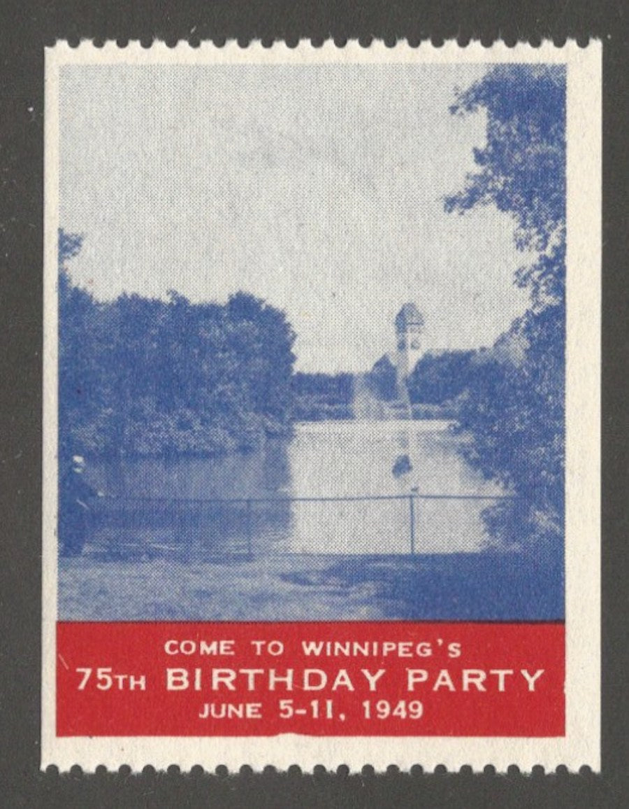 Winnipeg's 75th Birthday, June 5-11, 1949, Winnipeg, Canada Poster Stamp
