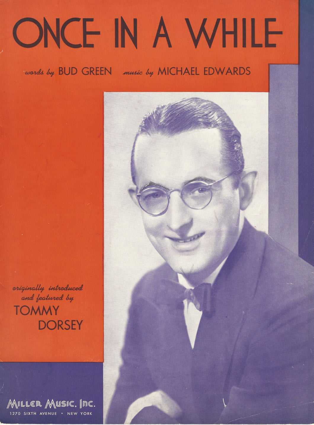 Once in a While, words & music by Bud Green and Michael Edwards, 1937, Sheet Music