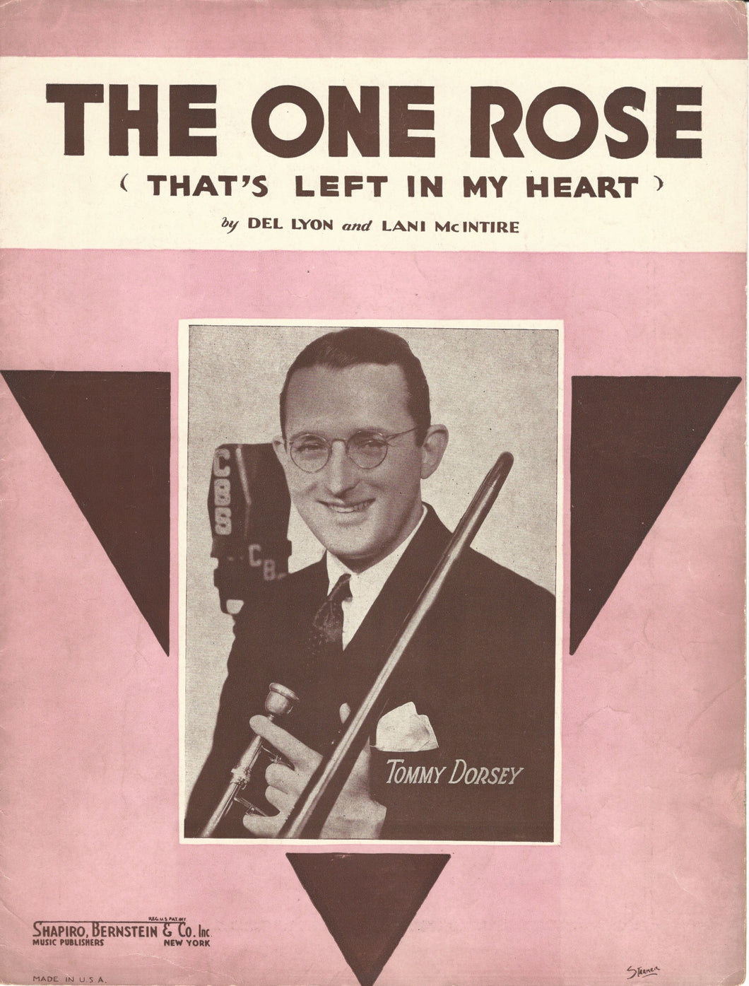 The One Rose (That's Left in My Heart), words & music by Del Lyon and Lani McIntire, 1936, Sheet Music