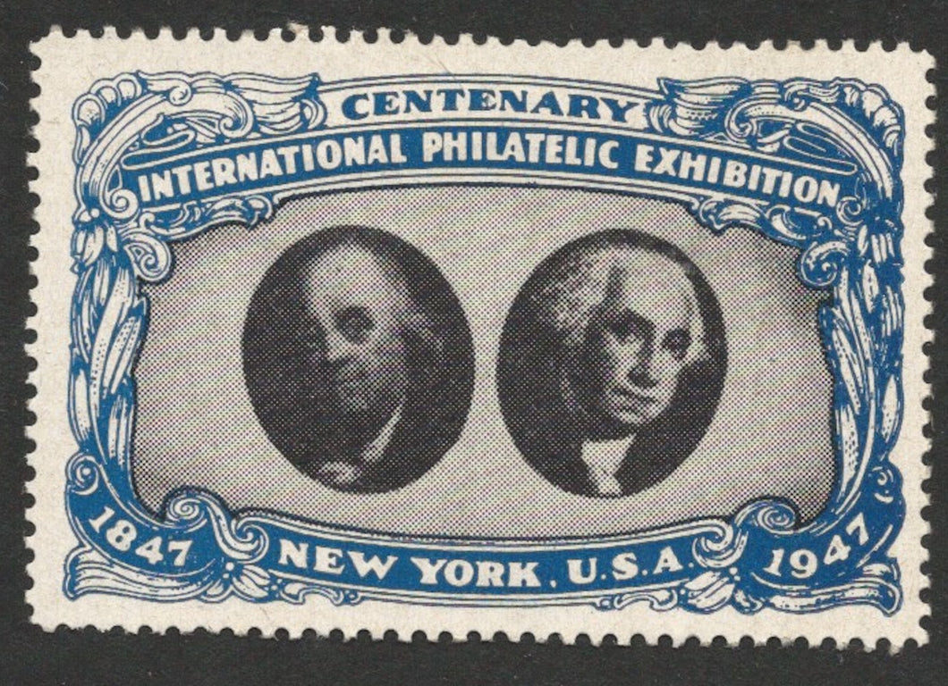 CIPEX, Centenary International Philatelic Exhibition 1947, Manhattan, New York City,  Blue and Black Poster Stamp