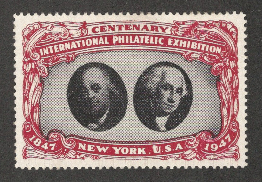 CIPEX, Centenary International Philatelic Exhibition 1947, Manhattan, New York City,  Red and Black Poster Stamp