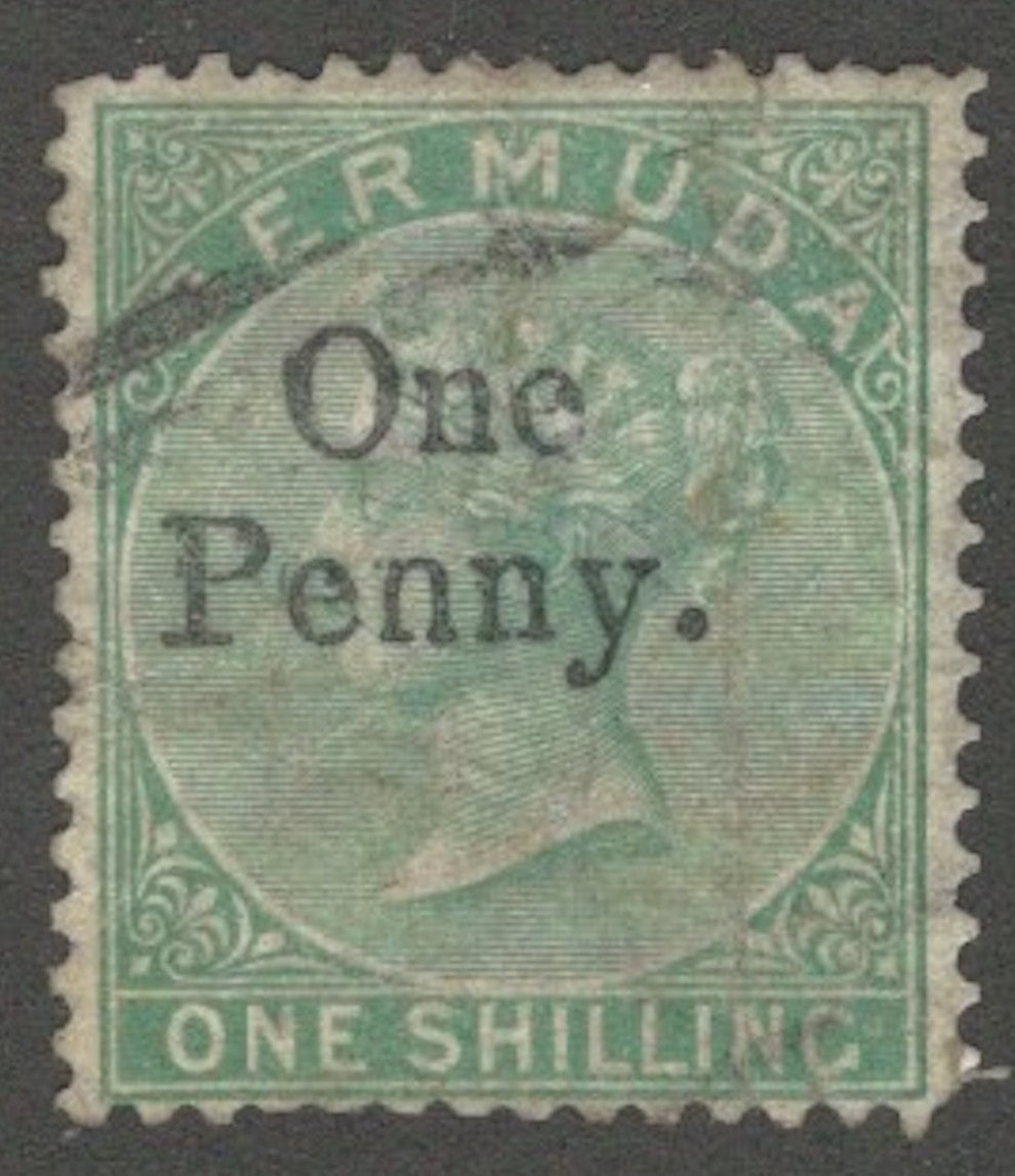 Bermuda, 1875, Scott #15, 1 sh green, Used, Fine-Very Fine