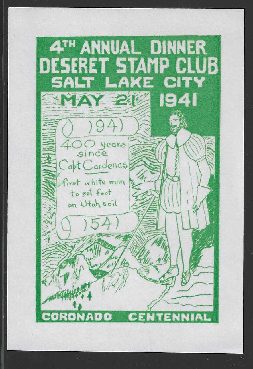 Deseret Stamp Club, 4th Annual Dinner, 1941, Salt Lake City, Utah, Poster Stamp