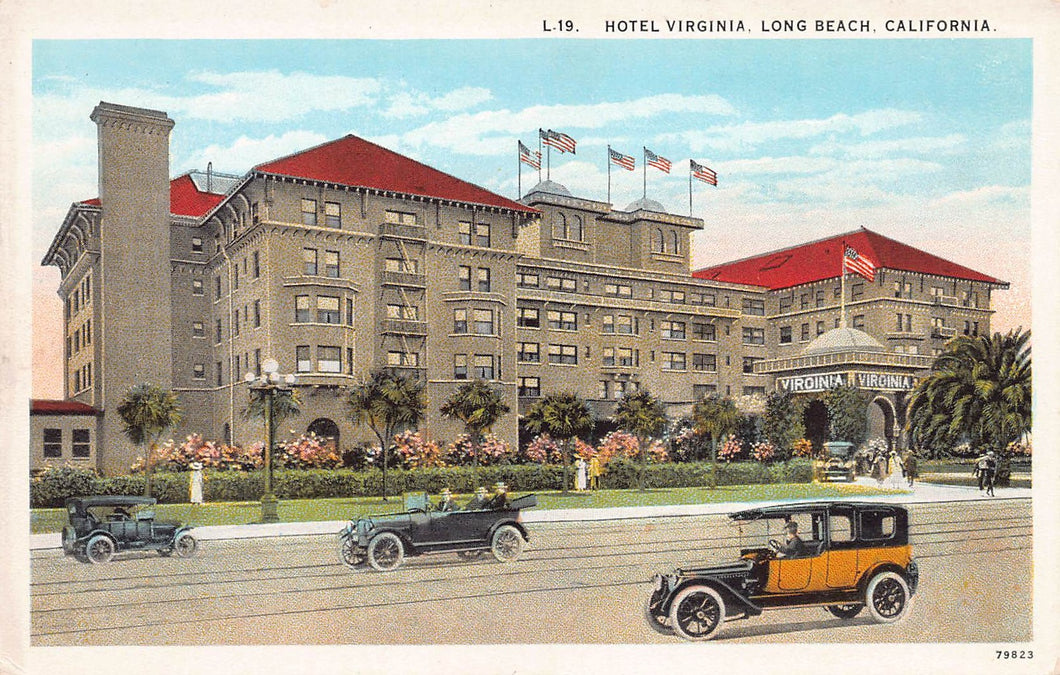 Hotel Virginia, Long Beach, California, early postcard, unused