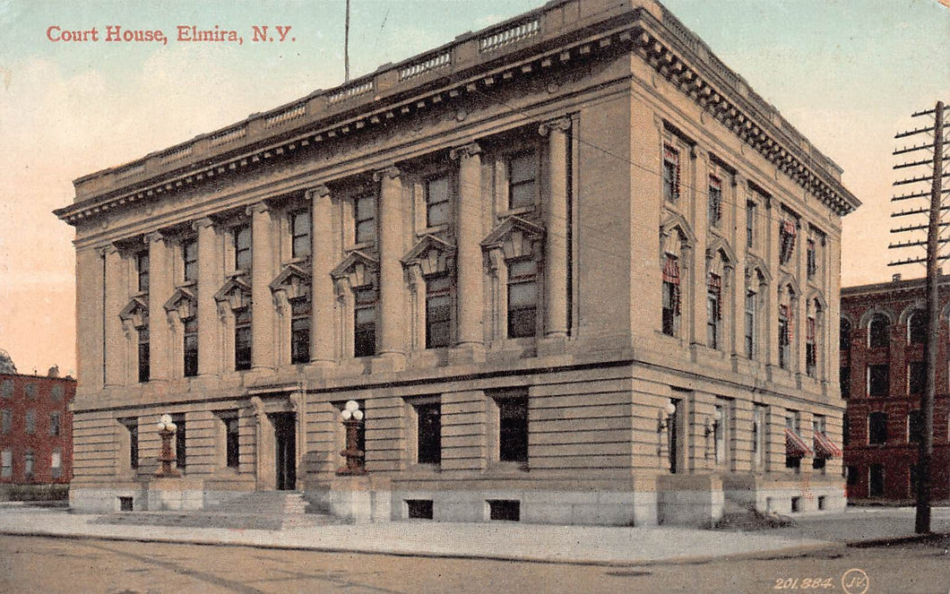 Court House, Elmira, New York, early postcard, unused