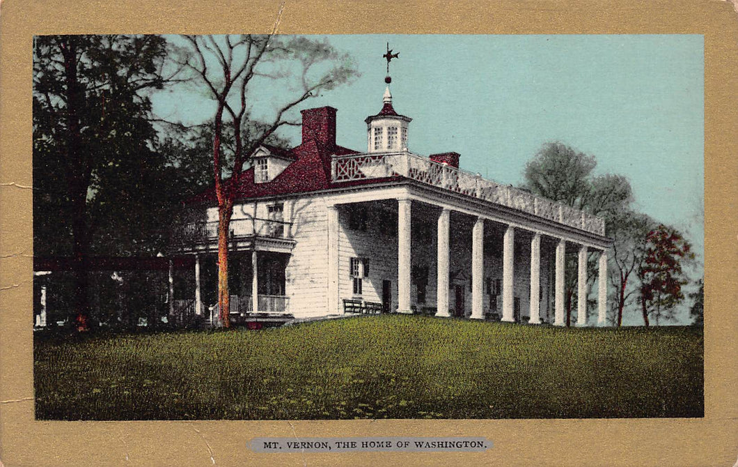 The Home of George Washington, Mt. Vernon, Virginia, early postcard, unused