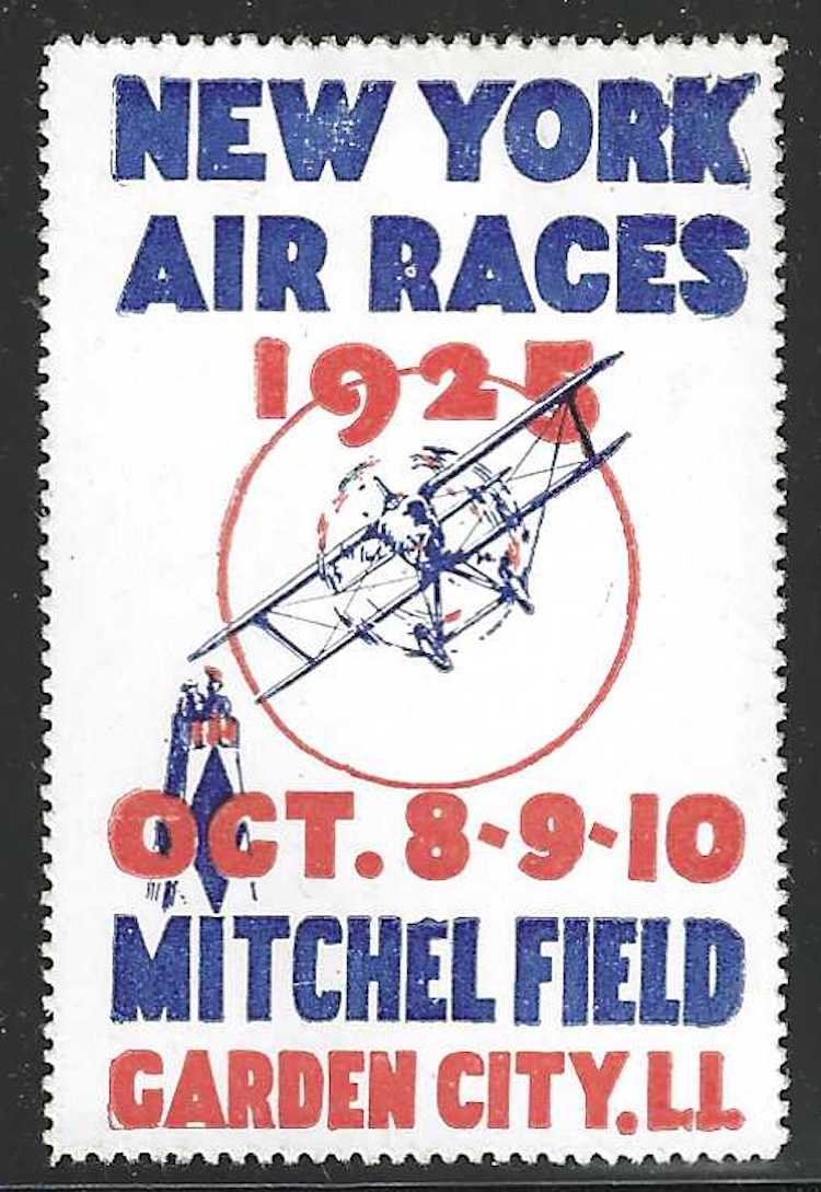 New York Air Races Oct. 8-10, 1925, Mitchel Field, Garden City, Long Island, N.Y., Poster Stamp