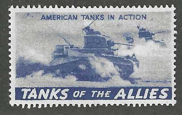 Tanks of the Allies: American Tanks in Action, Poster Stamp / Cinderella Label