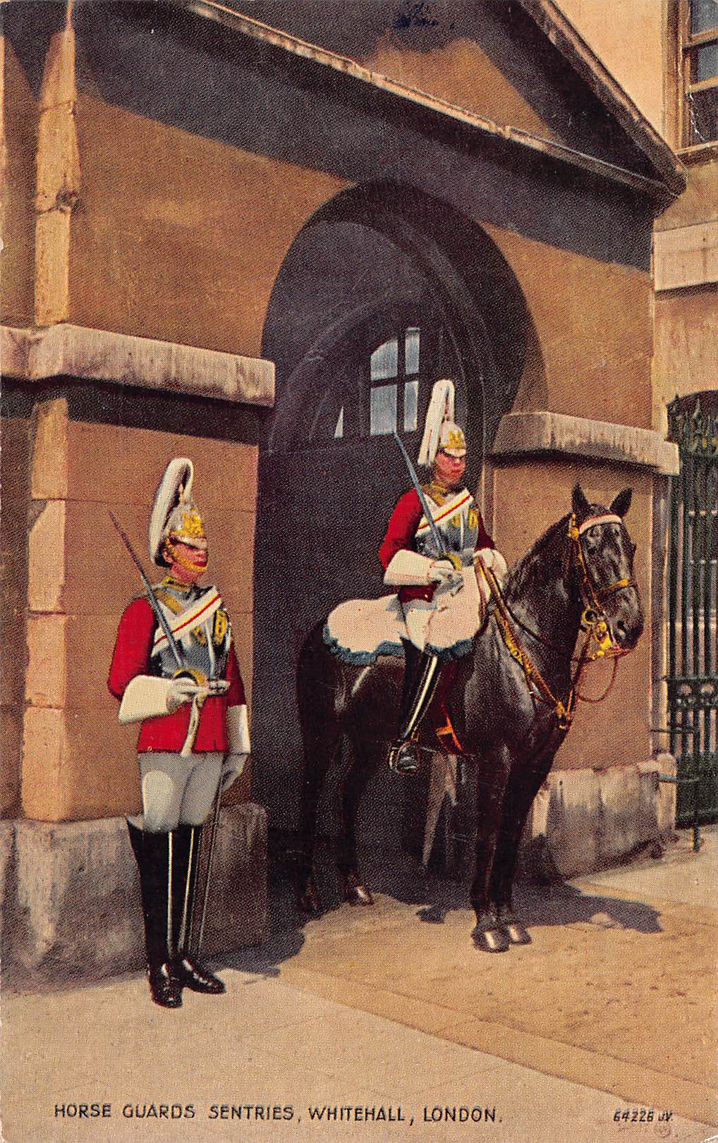 Horse Guards, Sentries, Whitehall, London, England, Great Britain, Early Postcard, Unused