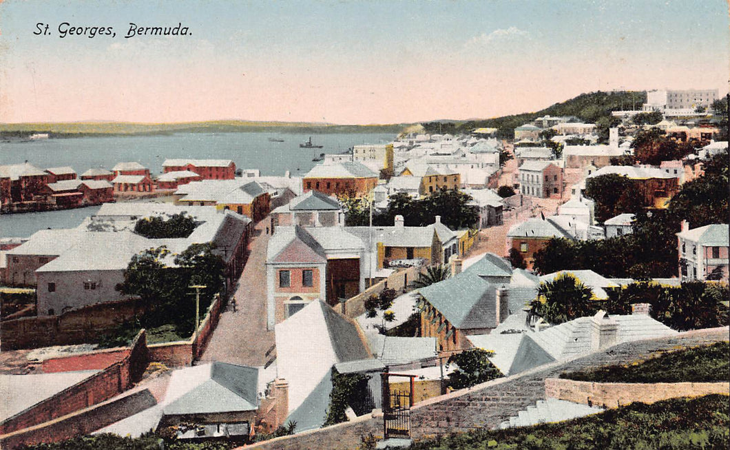 View of St. Georges, Bermuda, Early Postcard, Unused