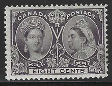 Load image into Gallery viewer, Canada, Jubilee Issue, 1897 Scott #56, 8c dark violet, Mint, Hinged, Very Fine
