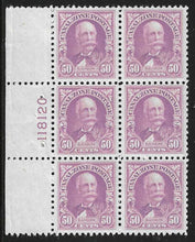 Load image into Gallery viewer, Canal Zone, 1928, Scott #114 Plate Block of 6, Mint, N.H., V.F., Joseph Clay Styles
