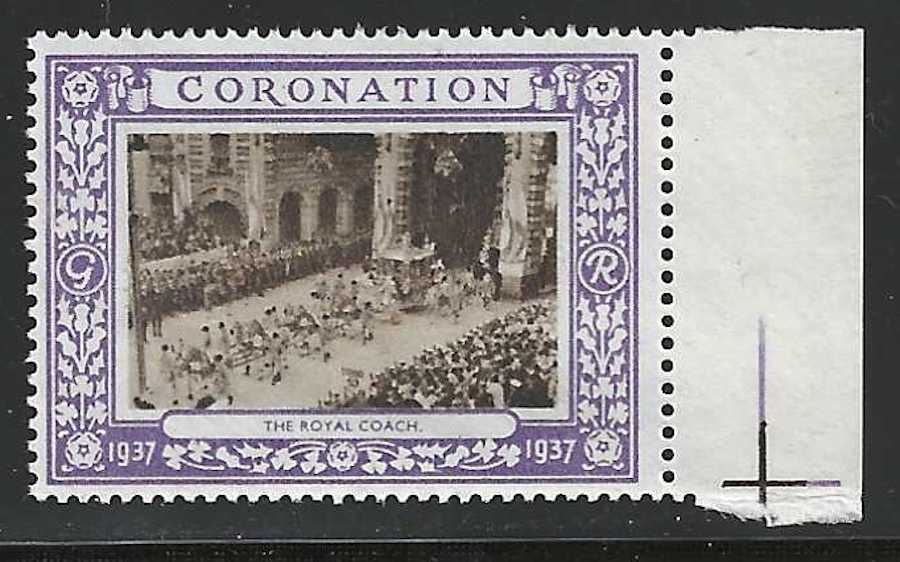 The Royal Coach, 1937 Coronation of King George VI, Great Britain, Poster Stamp, N.H.