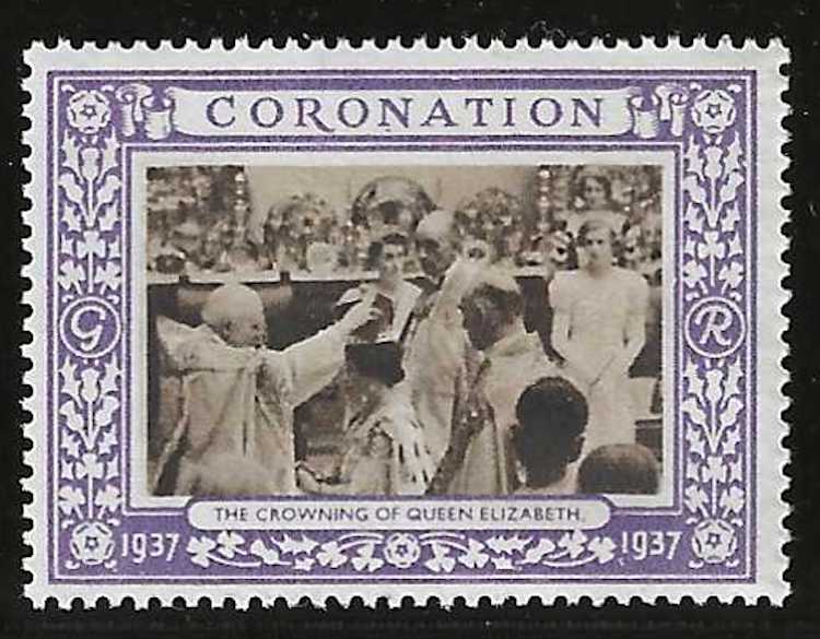 The Crowning of Queen Elizabeth, 1937 Coronation of King George VI, Great Britain, Poster Stamp