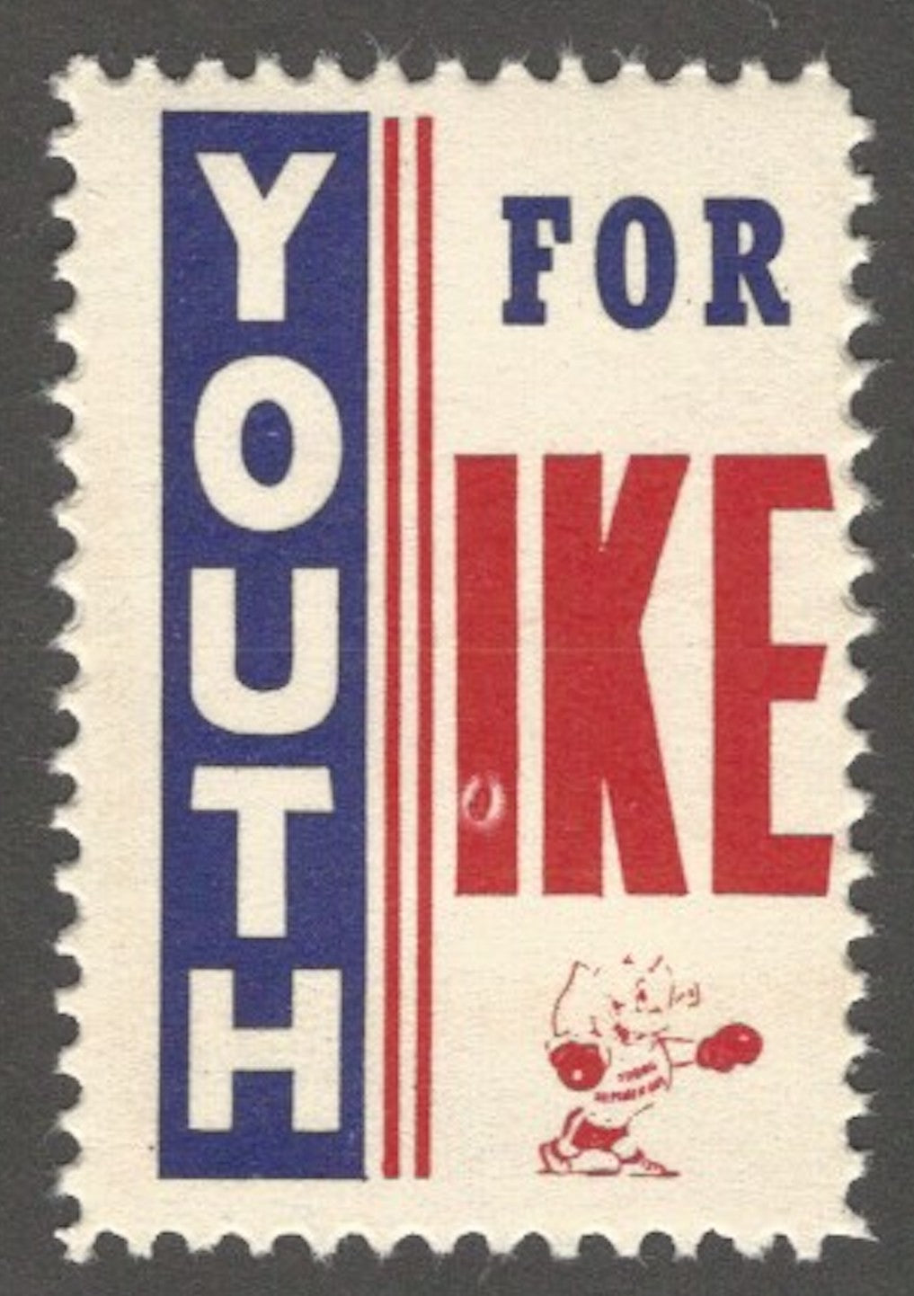 YOUTH FOR IKE, Dwight D. Eisenhower Presidential Election Campaign Poster Stamp