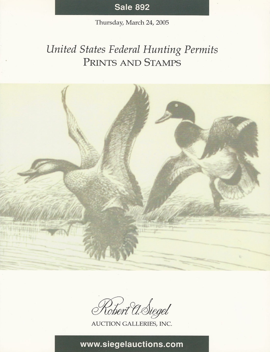 United States Federal Hunting Permits - Prints and Stamps, Robert A. Siegel Auction Galleries, Sale 892, March 24, 2005